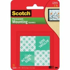Outlet 🧨 Mounting Tabs Scotch® Permanent Heavy Duty Mounting Squares, 1" X 1", 16/Pack 😉
