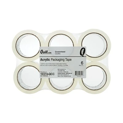 Best deal 🥰 Quill Brand® Acrylic Packaging Tape, 2.6 Mil, 2" X 55 Yds., Clear, 6/Pack (10374QCC) 👏 1 Best deal 🥰 Quill Brand® Acrylic Packaging Tape, 2.6 Mil, 2" X 55 Yds., Clear, 6/Pack (10374QCC) 👏