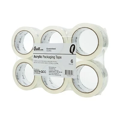 Best deal 🥰 Quill Brand® Acrylic Packaging Tape, 2.6 Mil, 2" X 55 Yds., Clear, 6/Pack (10374QCC) 👏 2 Best deal 🥰 Quill Brand® Acrylic Packaging Tape, 2.6 Mil, 2" X 55 Yds., Clear, 6/Pack (10374QCC) 👏 - Image 2