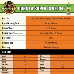 Wholesale 🥰 Glue & Glue Sticks Gorilla Gel Super Glue, 0.11 Oz. (7820001) 🛒 -Tape Fasteners & Adhesives Sales unnamed file 1130