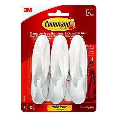 Flash Sale ❤️ Command™ Adhesive Hooks Command™ Medium Designer Hooks Value Pack, White, 6 Hooks (17081-6ES) ⭐ 1 Flash Sale ❤️ Command™ Adhesive Hooks Command™ Medium Designer Hooks Value Pack, White, 6 Hooks (17081-6ES) ⭐