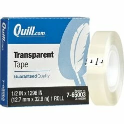 Cheapest 🧨 Quill® Transparent Tape Quill Brand® Transparent Tape, 1/2" X 36 Yds., 4 Rolls (CD7650034) ✔️