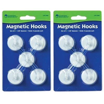 Hot Sale 🎁 Hooks & Hanging Strips Learning Resources Magnetic Hooks, 1.25" Diameter, White, 5 Per Pack, 2 Packs (LER2698-2) 🔔 1 Hot Sale 🎁 Hooks & Hanging Strips Learning Resources Magnetic Hooks, 1.25" Diameter, White, 5 Per Pack, 2 Packs (LER2698-2) 🔔
