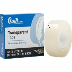 Buy ❤️ Clear Tape Quill Brand® Transparent Tape, Glossy Finish, 3/4" X 36 Yds., Single Roll (70016043815) 💯