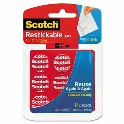 Outlet 🥰 Glue Dots Scotch® Restickable Dots, 7/8" X 7/8", Clear, 18/Pack 😉