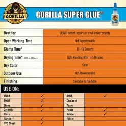Brand new 🤩 Glue & Glue Sticks Gorilla Super Glue, 0.11 Oz. (7800103) ⌛ -Tape Fasteners & Adhesives Sales unnamed file 1236