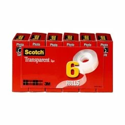 Deals 😀 Clear Tape Scotch® Transparent Tape Refill, 3/4" X 36 Yds., 6 Rolls (600-6PK) 👏