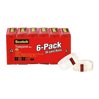 Deals 😀 Clear Tape Scotch® Transparent Tape Refill, 3/4" X 36 Yds., 6 Rolls (600-6PK) 👏 2 Deals 😀 Clear Tape Scotch® Transparent Tape Refill, 3/4" X 36 Yds., 6 Rolls (600-6PK) 👏 - Image 2
