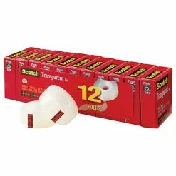 Hot Sale 😀 Clear Tape Scotch® Transparent Tape, 3/4" X 36 Yds., 12 Rolls/Pack (600-12PK) 🧨 -Tape Fasteners & Adhesives Sales unnamed file 1419