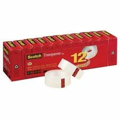 Hot Sale 😀 Clear Tape Scotch® Transparent Tape, 3/4" X 36 Yds., 12 Rolls/Pack (600-12PK) 🧨 -Tape Fasteners & Adhesives Sales unnamed file 1420