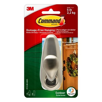Outlet 𤊠Command⢠Outdoor Hooks Command⢠Outdoor Forever Classic Large Metal Hook (FC13-BN-AWES) â 1 Outlet 𤊠Command⢠Outdoor Hooks Command⢠Outdoor Forever Classic Large Metal Hook (FC13-BN-AWES) â