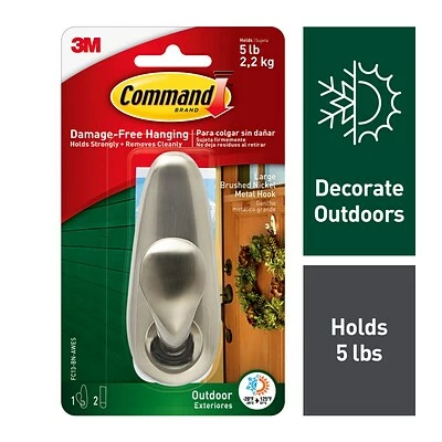 Outlet 𤊠Command⢠Outdoor Hooks Command⢠Outdoor Forever Classic Large Metal Hook (FC13-BN-AWES) â 2 Outlet 𤊠Command⢠Outdoor Hooks Command⢠Outdoor Forever Classic Large Metal Hook (FC13-BN-AWES) â - Image 2