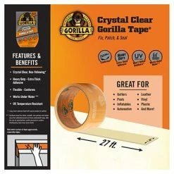 Budget 😍 Tape Dispensers Gorilla Crystal Clear Tape, 1.88" X 27', 1 Roll (6027007) 🔔 -Tape Fasteners & Adhesives Sales unnamed file 1483