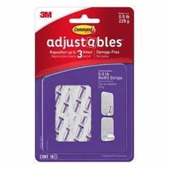 Promo 𧨠Hooks & Hanging Strips Command⢠Adjustables⢠Small Repositionable Refill Strips, Clear, 18 Strips/Pack (17820-18ES) đ