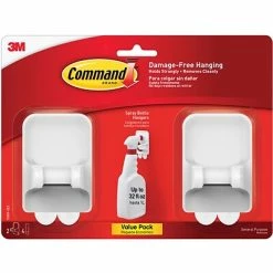 Top 10 🔔 Command™ Adhesive Hooks Command™ Spray Bottle Hangers, White/Gray, 2 Bottle Hangers And 4 Strips/Pack (17009-2ES) 🎉