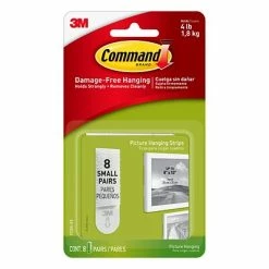 Best Sale 😀 Command™ Picture Hanging And Poster Strips Command™ Small Picture Hanging Strips, White, 8 Sets (17205-ES) 🎁