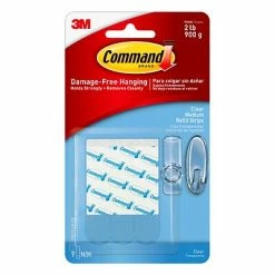Best Pirce 🧨 Command™ Adhesive Refill Strips Command™ Medium Refill Strips, Clear, 9 Strips (17021CLR-ES) ❤️