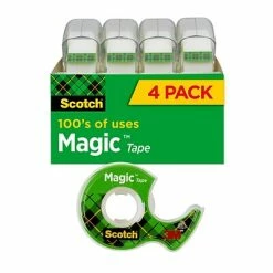 Coupon 🎁 Scotch® Magic™ Invisible Tape With Refillable Dispenser, 3/4" X 8.33 Yds., 4 Rolls (4105) 🛒