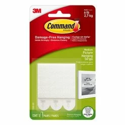Outlet 🧨 Command™ Picture Hanging And Poster Strips Command™ Medium Picture Hanging Strips, White, 3 Sets Of Strips/Pack (17201-ES) ⌛
