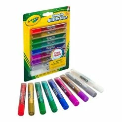 New 🔔 Glue & Glue Sticks Crayola Glitter WashableRemovable Craft Glue, 0.35 Oz., White (69-3527) 🔥