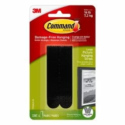 Deals 💯 Command™ Picture Hanging And Poster Strips Command™ Large Picture Hanging Strips, Black, 4 Sets (17206BLK-ES) 🔥