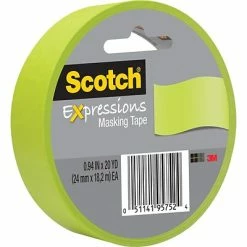 Best Sale 🛒 Scotch® Expressions Decorative Masking Tape Scotch® Expressions Masking Tape, .94" X 20 Yds., Lemon Lime (3437-GRN) 🤩