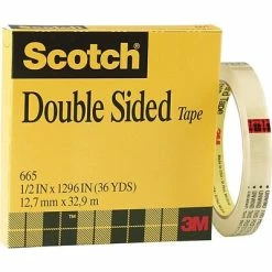 Deals 👏 Double Sided Clear Tape Scotch® Permanent Double Sided Tape Refill, 1/2" X 36 Yds., Clear (665-121296) 🤩
