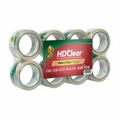 Best Sale 😍 Acrylic Tape Duck® Brand 1.88 In. X 54.6 Yd. HD Clear™ Heavy Duty Packing Tape, Clear, 8-Pack (282195) 🤩