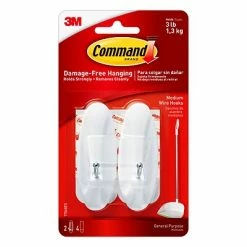Cheapest 🔔 Command™ Adhesive Hooks Command™ Medium Wire Hooks, White, 2/Pack (17068) 🛒
