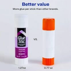 Best Sale 😍 Avery Glue Stic Washable Glue Sticks, 1.27 Oz., Purple (00226) 🌟 -Tape Fasteners & Adhesives Sales unnamed file 1855