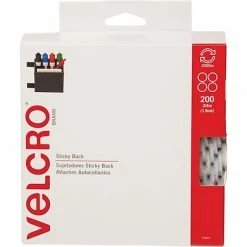Discount 💯 Hook And Loop Fastener Dots Velcro® Brand Sticky Back Round Dots 3/4" Hook & Loop Fastener, White, 200/Pk (VEL153) 😉
