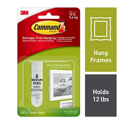 Promo đ Command⢠Picture Hanging And Poster Strips Command⢠Medium Picture Hanging Strips, White, 6 Sets (17204ES) â 2 Promo đ Command⢠Picture Hanging And Poster Strips Command⢠Medium Picture Hanging Strips, White, 6 Sets (17204ES) â - Image 2