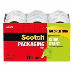 Brand new 🥰 Scotch® Sure Start Packaging Tape, 1.88 In X 54.6 Yds, Clear, 18 Rolls (3450-18CP) 😉