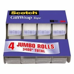 Best reviews of 👍 Clear Tape Scotch® Gift Wrap Tape With Dispenser, 3/4" X 23.61 Yds., 4 Rolls (415) 🛒