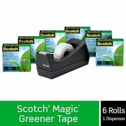 Hot Sale ✔️ Scotch® Magic™ Greener Invisible Tape With Dispenser, 3/4" X 25 Yds., 6 Rolls (812-6PC38) 😉 -Tape Fasteners & Adhesives Sales unnamed file 2059
