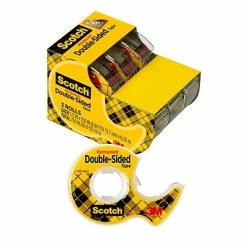 Cheap 🧨 Double Sided Clear Tape Scotch® Permanent Double Sided Tape W/Refillable Dispenser, 1/2" X 7 Yds., 1" Core, 3 Rolls (3136) ⌛