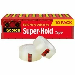 Promo 🌟 Clear Tape Scotch® Super-Hold Tape Refill, Transparent, Crystal Clear Clarity Finish, 3/4" X 27.77 Yds., 1" Core, 10 Rolls (700K10) 🔥