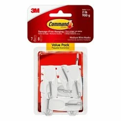 Best reviews of 😍 Command™ Wire Hooks With Clear Adhesive Command™ Medium Wire Hook Value Pack, White, 7 Hooks (17065-7ES) 🌟