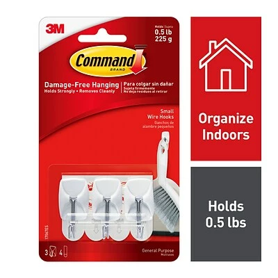 Flash Sale ❤️ Command™ Adhesive Hooks Command™ Small Wire Hooks, White, 3 Hooks (17067ES) 👍 2 Flash Sale ❤️ Command™ Adhesive Hooks Command™ Small Wire Hooks, White, 3 Hooks (17067ES) 👍 - Image 2