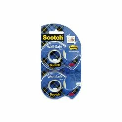 Best Sale 🔔 Clear Tape Scotch® Wall-Safe Tape W/Dispenser, 3/4" X 16.67 Yds., 2 Rolls (183-DM2) 👍