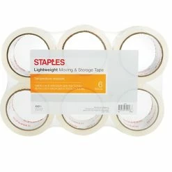 Best Pirce ⭐ Staples Acrylic Tape Lightweight Moving And Storage Packing Tape, 1.88" X 54.6 Yds, Clear, 6/Pack (ST-A22-6) 🧨