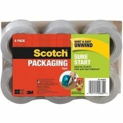 Coupon 🎉 Hot Melt Tapes Scotch® Sure Start Shipping Packing Tape, 1.88" X 25 Yds., Clear, 6 Rolls (DP-1000RF6) ✨