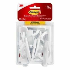 Buy ⌛ Command™ Adhesive Hooks Command™ Medium Utility Hooks Mega Pack, White, 20 Hooks (17001-MPES) 🤩