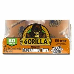 Best deal 🔥 Packing Tape Gorilla Heavy Duty Tough & Wide Packaging Tape Refill, 2.88" X 30 Yd., Clear, 2 Rolls/Pack (6030402) 🔔