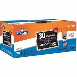 Hot Sale ✔️ Elmer's School Washable Glue Sticks, 0.77 Oz., Purple, 30/Pack (E605) 👏