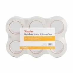 Cheap 🔔 Acrylic Tape Staples Lightweight Moving And Storage Packing Tape, 1.88"W X 109 Yds., Clear, 6 Rolls Pack (ST-A22L-6LW) ⌛