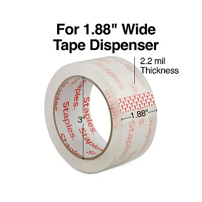 Cheap 🔔 Acrylic Tape Staples Lightweight Moving And Storage Packing Tape, 1.88"W X 109 Yds., Clear, 6 Rolls Pack (ST-A22L-6LW) ⌛ 2 Cheap 🔔 Acrylic Tape Staples Lightweight Moving And Storage Packing Tape, 1.88"W X 109 Yds., Clear, 6 Rolls Pack (ST-A22L-6LW) ⌛ - Image 2