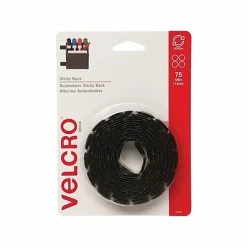 Best Sale 👏 Hook And Loop Fastener Dots Velcro® Brand 5/8" Sticky Back Hook & Loop Fastener Dots, Black, 75/Pack (90089) ✨