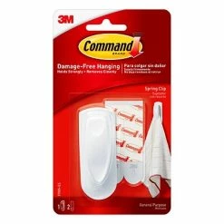 Brand new 👏 Command™ Adhesive Hooks Command™ Spring Clip, White (17005-ES) 🔥