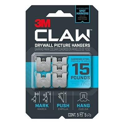 Best deal 🔥 Command Hooks & Hanging Strips 3M CLAW™ Drywall Picture Hanger With Temporary Spot Marker, Holds 15 Lbs, 5 Hangers 5 Markers/Pack 🎉 1 Best deal 🔥 Command Hooks & Hanging Strips 3M CLAW™ Drywall Picture Hanger With Temporary Spot Marker, Holds 15 Lbs, 5 Hangers 5 Markers/Pack 🎉